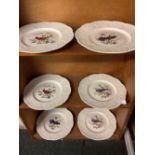 SET OF 6 ROYAL CAULDON IRONSTONE PLATES OF BIRDS