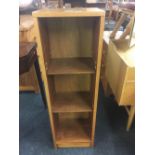 NARROW TEAK BOOKCASE WITH ADJUSTABLE SHELVES