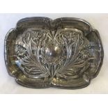 A SILVER ART NOUVEAU EMBOSSED TRAY, BIRMINGHAM 1903 BY M & CO,