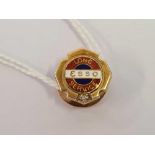 9ct ESSO 'LONG SERVICE' PIN BADGE SET WITH DIAMOND, 3.
