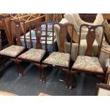 4 QUEEN ANNE STYLE CHAIRS