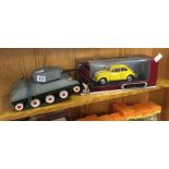 DIE CAST METAL 1967 VOLKSWAGON BEETLE & A VINTAGE REMOTE CONTROLLED RUSSIAN T34 TANK