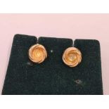 A PAIR OF 9ct CIRCULAR EAR STUDS