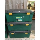 3 JUMBO STORAGE LOCKER CRATES