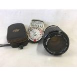 LIGHT METER BY SANGAMO WESTERN VS COMPLETE WITH ZIP CASE & 1 TELESCOPIC 80 - 200mm MC MACRO LENSE