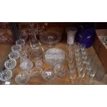 QTY OF GLASSWARE INCL; CANDLESTICKS,