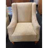 LAURA ASHLEY BISCUIT COLOURED HIGH BACK WING ARMCHAIR