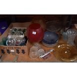 SHELF WITH QTY OF MISC GLASSWARE INCL;