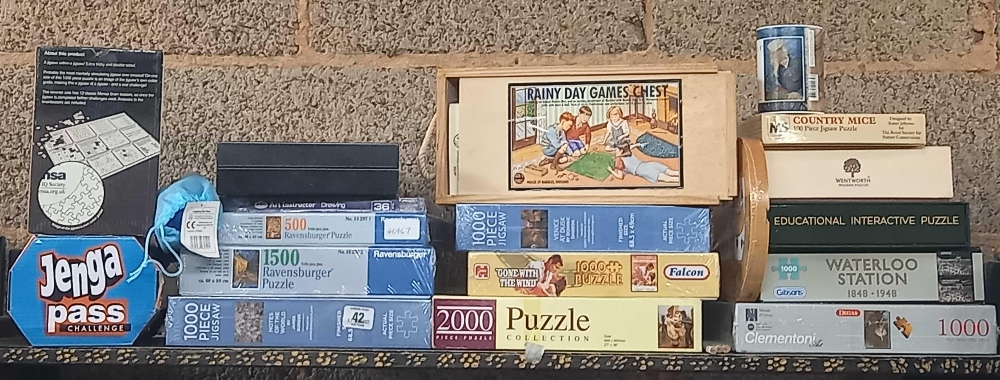 QTY OF JIGSAW PUZZLES MAINLY NEW IN BOXES & OTHER GAMES