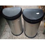2 USED WASTE BINS WITH SPRING LIDS