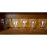 4 COLOURED GLASS WATER GLASSES