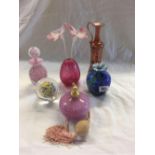 SHELF OF MISC GLASS VASES,