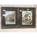 PAIR OF F/G EXETER PRINTS OF MOLLS COFFEE HOUSE & THE GUILDHALL SIGNED BY ARTIST,