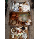 2 CARTONS OF MISC CHINA, PLATES GLASSWARE, CUPS & SAUCERS & A PART TEA SET,