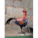 MODERN METAL COCKEREL FIGURE