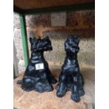 2 MODERN CAST IRON 'SCOTTY DOG' DOOR STOPS