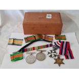 A GROUP OF MEDALS IN LEATHER BOX