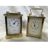 2 SMALL BRASS CARRIAGE CLOCKS BY TAYLOR & BLIGH & 1 FROM A P&O CRUISE SHIP