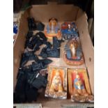 2 CARTONS OF ANCIENT EGYPT FIGURINES IN WOOD & PLASTER & PAPERWORK