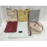 5 TRADITIONAL CROSSOVER HANDBAGS IN VARIOUS COLOURS, NEW CONDITION,