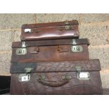 3 VINTAGE SUITCASES OF SMALL SIZE,