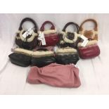 8 SMALL HANDBAGS BEARING THE NAME OF RADLEY WITH SHEEPSKIN TRIM IN NEW CONDITION WITH LABELS