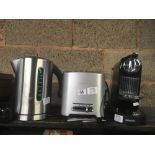MAGI MIX NESPRESSO MACHINE, NOT KNOWN IF COMPLETE, A SAGE ELECTRIC KETTLE & TOASTER,
