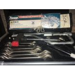 22 PIECE KAMASA COMBINATION SPANNER SET IN TOOL ROLL & 1 OTHER COMBINATION SOCKET SPANNER SET