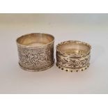 2 SILVER NAPKIN RINGS, CHESTER & B'HAM,