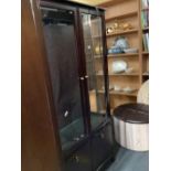 STAG MINSTREL LOUNGE DISPLAY UNIT WITH GLASS SHELVING, CUPBOARD UNDER & LIGHTING,