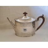 GEORGIAN STYLE SILVER TEA POT, LONDON 1887 BY JA TS,