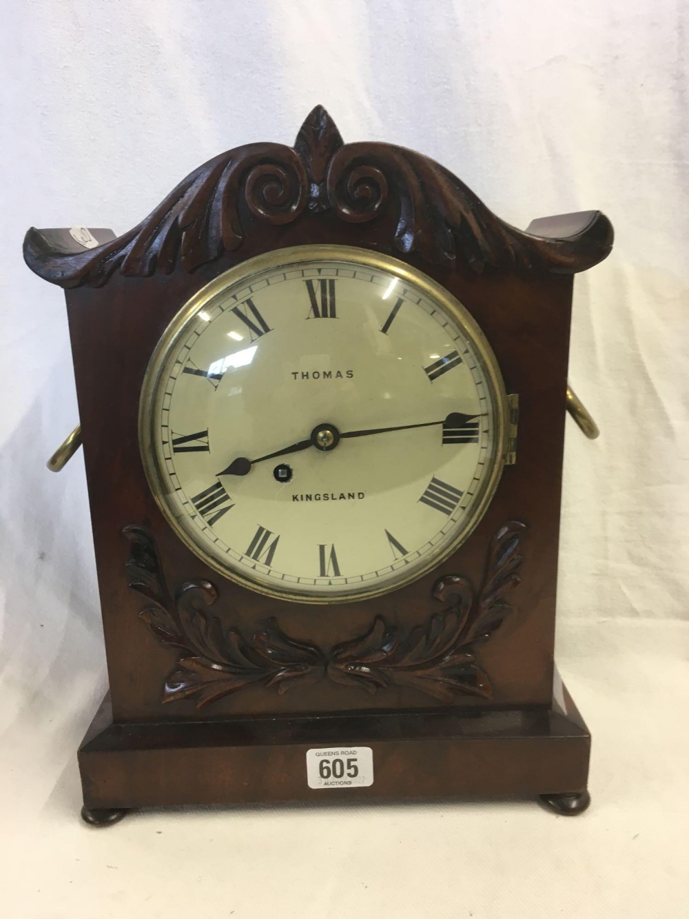 VICTORIAN MAHOGANY FUSEE BRACKET TIME PIECE BY THOMAS KINGSLAND