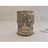 PRETTY EDWARDIAN SILVER VASE HOLDER, B'HAM 1907,