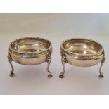 A PAIR OF GEORGE III SILVER SALTS,