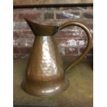 COPPER ALE JUG WITH HAMMERED FINISH