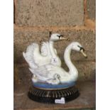 CAST IRON DOOR STOP OF SWANS