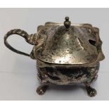 SILVER MUSTARD POT WITH B.G.L, B'HAM 1932, 44g EXCLUDING B.G.