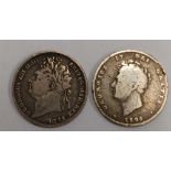 2 GEORGE IV SHILLINGS 1824 & 1826