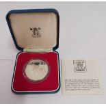A SILVER PROOF CROWN 1977 IN CASE WITH C.O.