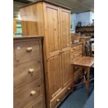 PINE 2 DOOR WARDROBE WITH DRAWER