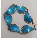 SILVER GILT & BLUE ENAMEL BRACELET