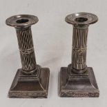 A PAIR OF VICTORIAN SQUARE BASE CANDLESTICKS