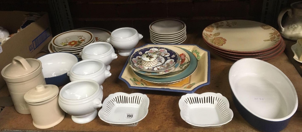 SHELF OF MISC CHINAWARE INCL;