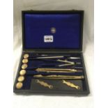 SMALL BOX OF SURVEYORS INSTRUMENTS BY C BAKER OF LONDON