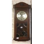 OAK CASED STRIKING WALL CLOCK