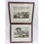 PAIR OF COLOURED LITHOGRAPHS OF VIEWS OF TORQUAY AND BABBACOMBE,