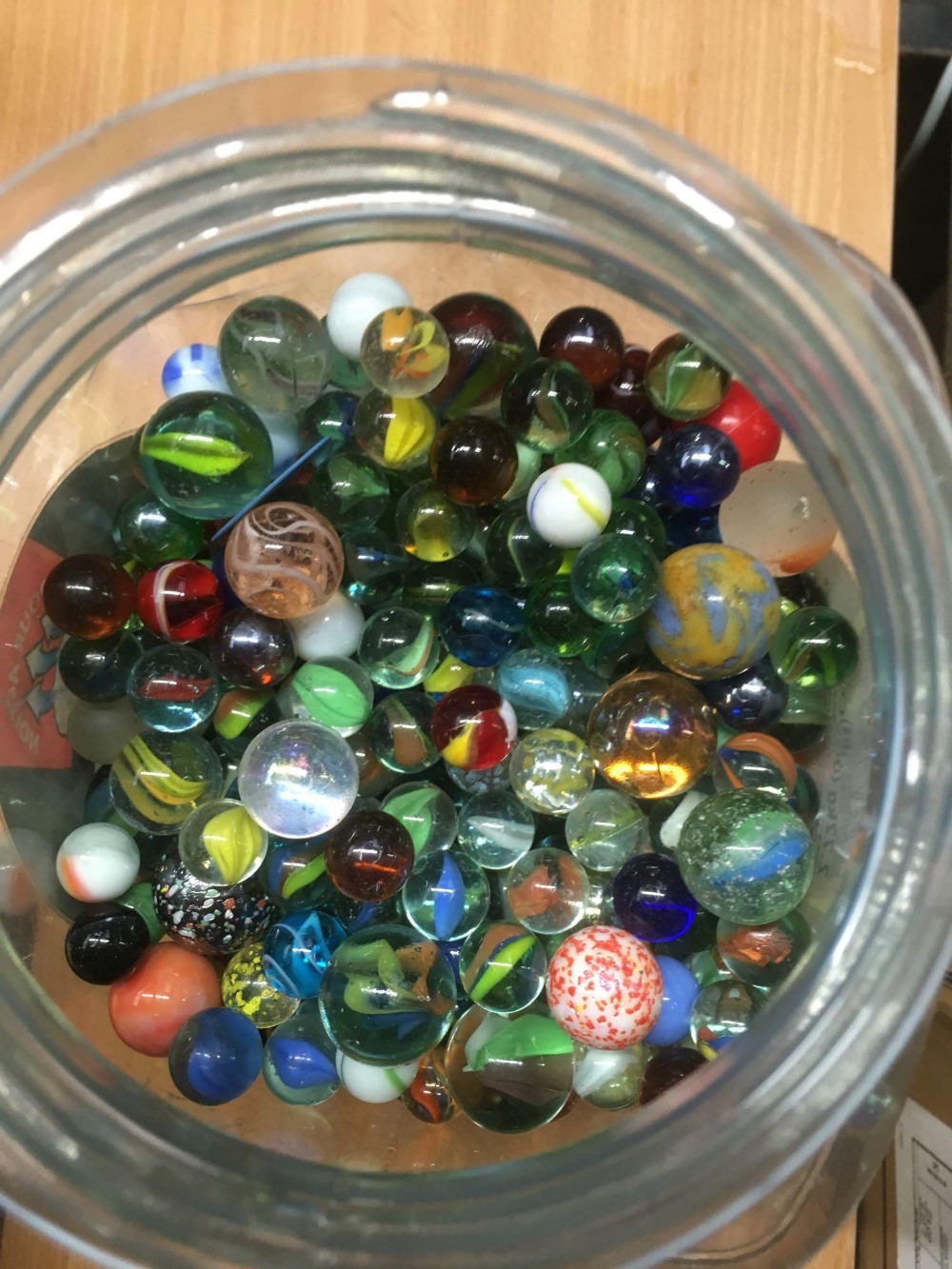 JAR OF MISC GLASS MARBLES - Image 2 of 3