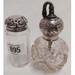 A VICTORIAN SILVER TOP JAR,