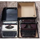 PORTABLE ADLER TIPPA PORTABLE TYPEWRITER & A CASED OLYMPIA TYPEWRITER