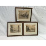 SET OF 3 F/G DRAWINGS OF VENICE SIGNED WH SWEET